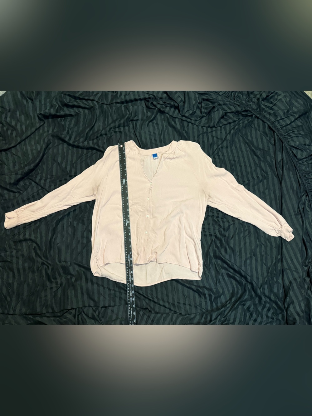 Old Navy Women Medium Blush Pink Long Sleeve Button Front Peasant